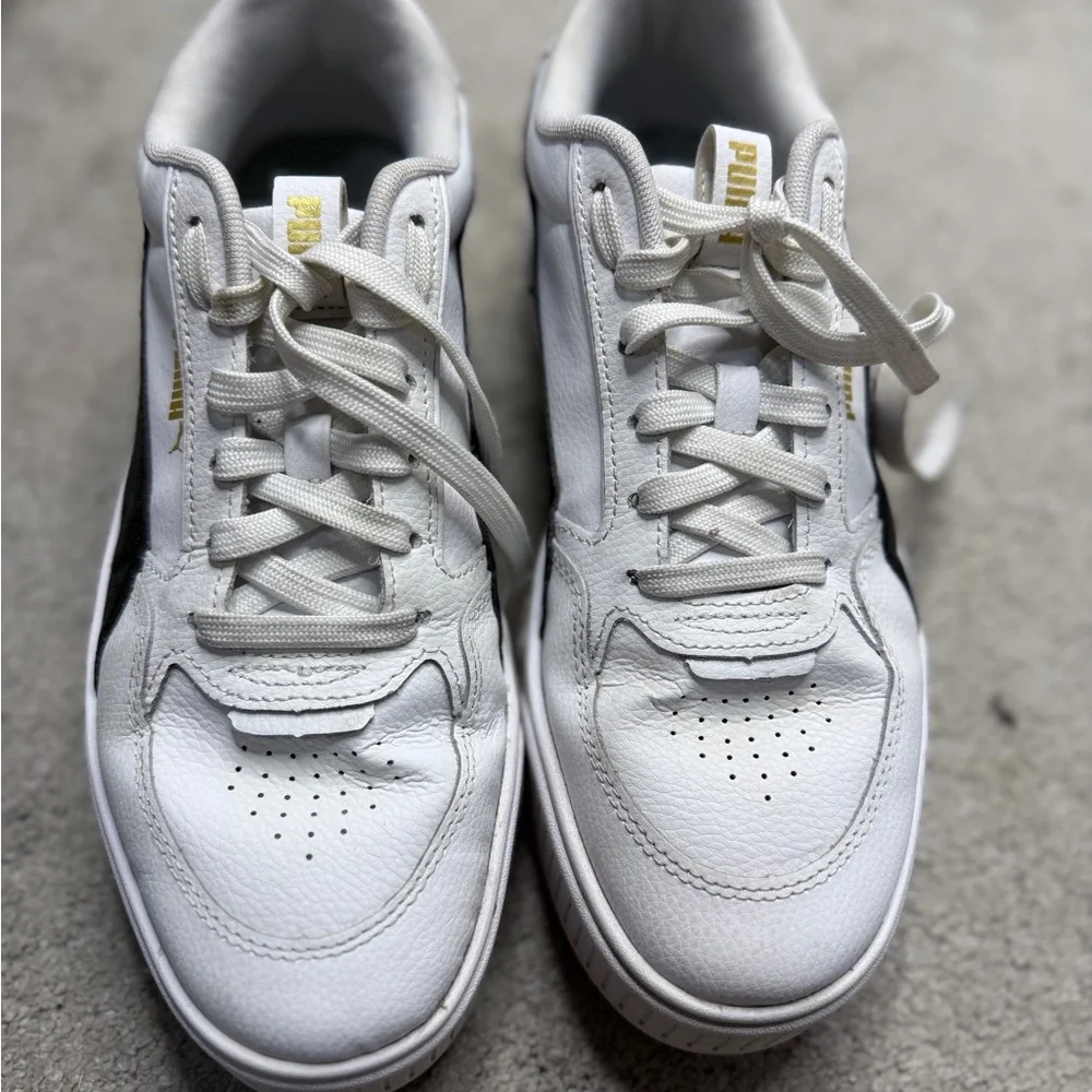 Puma Smash Platform V3 Women’s Size 10 – White/Black/Gold Leather Sneakers